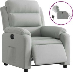 vidaXL Fotoliu rabatabil electric, gri deschis, catifea