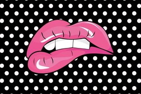 Tapet autoadeziv buze roz pop art