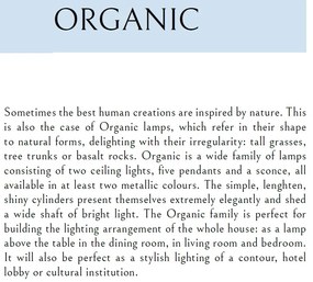 Lustra LED liniara, suspendata Organic 100cm, alb P0357 MX