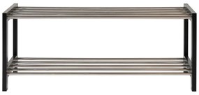 Suport de pantofi negru din lemn de plop Padova - House Nordic