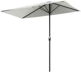 Outsunny Umbrar de Perete Semicircular cu Manivelă, Design Compact pentru Terase și Balcoane, Crem | Aosom Romania