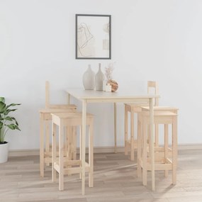 Set scaune de bar, 6 piese, lemn masiv de pin