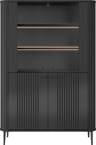 Vitrină cu patru uși Vesper 103 cm - negru / picioare negre