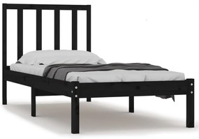 3105060 vidaXL Cadru de pat, negru, 90x200 cm, lemn masiv de pin