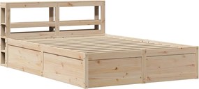 vidaXL Cadru de pat cu tăblie, 140x190 cm, lemn masiv pin