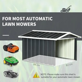 Outsunny Adăpost pentru mașina de tuns iarba robotică, garaj pentru robot, shed din oțel gri | Aosom Romania