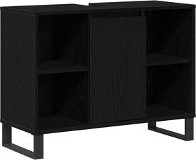 vidaXL Dulap de Baie cu raft Negru 80 x 33 x 60 cm Lemn compozit