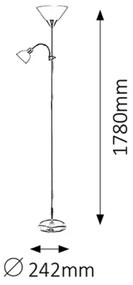Lampadar Rabalux 4065 ACTION 1xE27/100W + E14/25W