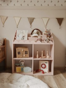 Biblioteca pentru copii BOOK NOOK SUNSET 71x76 cm, roz