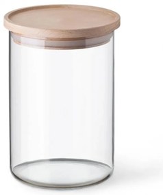 Simax 5152 borcan din sticlă cu capac din lemn,0,8 l