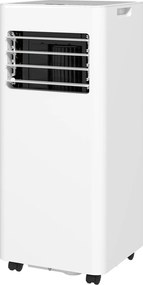 HOMCOM Climatizor mobil 9000 BTU/h 3 în 1 răcire ventilator dezumidificator temporizator 24H și telecomandă alb | Aosom Romania