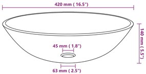 Chiuveta baie robinet si scurgere tip push, transparent sticla Transparent, Robinet auriu