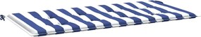 vidaXL Pernă bancă grădină, albastru&alb, 120x50x4 cm, textil oxford