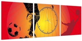 Tablou - Fotbal (cu ceas) (90x30 cm)