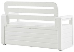 Banca de gradina cu depozitare, alb, 132,5 cm, plastic 1, Alb, 1
