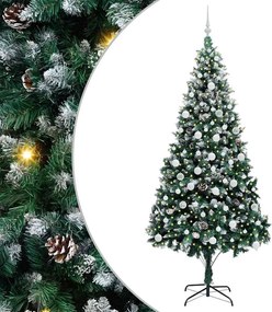 vidaXL Brad de Crăciun artificial Verde 210 cm PVC și Oțel și Plastic