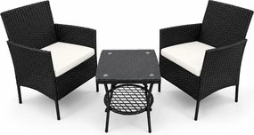 Set mobilier de grădină 3 piese Avenberg STELLA Negru