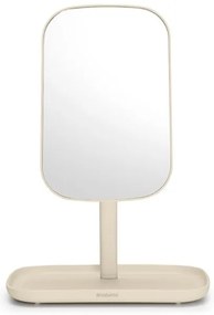 Oglinda cu suport pentru accesorii Brabantia ReNew 1006271, 28.3x20x12.6 cm, Baza antiderapanta, Reglabila la 360°, Bej