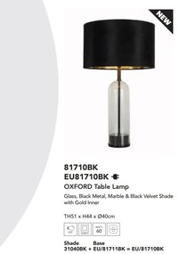 Veioza/Lampa de masa design decorativ Oxford negru