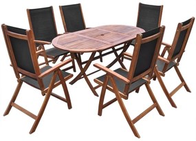 42649 vidaXL Set mobilier de exterior cu perne 9 piese, lemn masiv de acacia