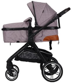Carucior nou nascuti 2 in 1 NOVOKIDS™ X1000 series, Cu geanta bebe, Cadru Aluminiu, Amortizoare, Roti din cauciuc plin AVE, Landou, Spatar reglabil 3