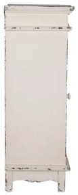 Dulap de perete, alb, din lemn, aspect vintage, Ecrin