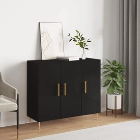 828093 vidaXL Servantă, negru, 90x34x80 cm, lemn compozit