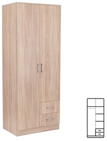 Dulap Miami 80x205 cm stejar sonoma-stejar sonoma