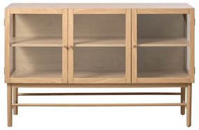 Vitrină din lemn de stejar 88x140 cm Elba – Unique Furniture