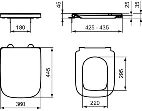 Capac wc soft close duroplast Ideal Standard i.Life B alb lucios