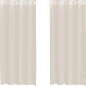 vidaXL Perdele Voile cu Oelii 2 buc Crem 140x225 cm