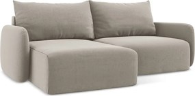 Colțar taupe extensibil/cu spațiu de depozitare cu tapițerie din catifea (cu colț pe partea stângă/cu șezlong) Kalena – Makamii