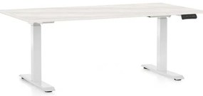 Masă înălțime reglabilă OfficeTech C, 160 x 80 cm, picioare albe, frasin alb