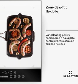 Klarstein DualTone Flex Plită cu inducție, Zonă Flex, Afișaj LED, Control prin glisoare, 7200 W
