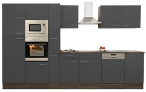 Mobilă de bucătărie Yorki 370, corp din stejar Yorki, cu față antracit satinat