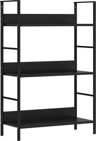 vidaXL Etajeră cărți 3 rafturi, negru, 60x27,6x90,5 cm, lemn prelucrat