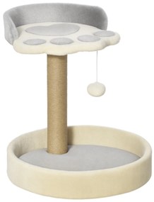 PawHut Copac de Zgâriat pentru Pisici, 5kg, cu Pătuțuri și Minge, Plus și Frânghie de Iută, 41x41x44 cm, Gri și Bej | Aosom Romania