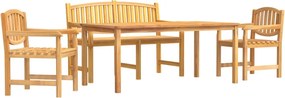 vidaXL Set mobilier pentru grădină, 4 piese, lemn masiv de tec