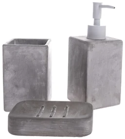 Set de accesorii de baie din ciment Bain 3 buc,gri