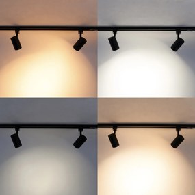 Spot inteligent negru pentru șină monofazată, incl. Wifi GU10 - Iconic Jeana