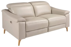 Canapea 2 locuri eleganta, design LUX cu functia relax Cowhide taupe grey