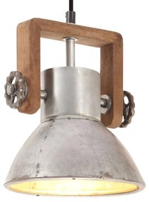 vidaXL Lampă suspendată industrială, 25 w, argintiu, rotund, 19 cm e27