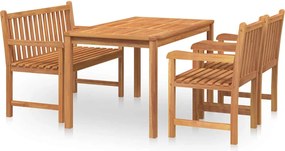 vidaXL Set mobilier pentru grădină, 4 piese, lemn masiv de tec