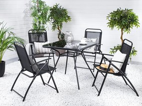 Set de masă pentru grădină Love (negru) (4 scaune). 1011671