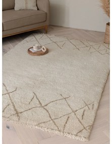 Covor crem lavabil, țesut manual din lână 120x170 cm Azera Crosshatch – Asiatic Carpets
