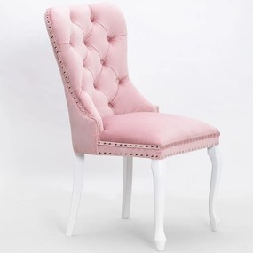 Scaun tapitat Madame Charlotte roz/alb