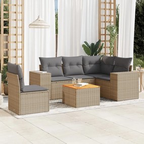 vidaXL Set canapele de grădină cu perne, 6 piese, bej, poliratan
