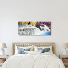 Tablou cu Erawan cascadă în pădure (120x50 cm)