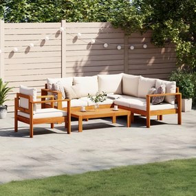3214849 vidaXL Set de canapele de grădină cu perne, 5 buc., lemn masiv acacia