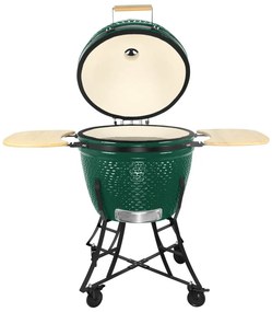 Kerámia faszéngrill oldalpolcokkal, 57 cm ráccsal